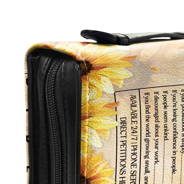 Bible Emergency Number Butterfly Sunflower Bible Cover