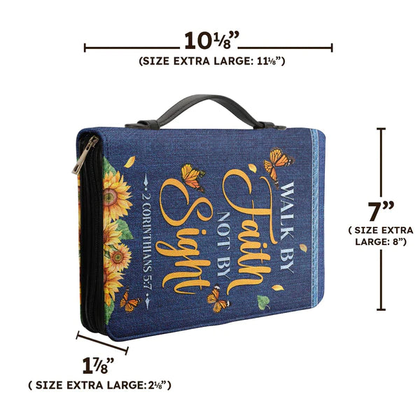 Walk By Faith Not Butterfly Sunflower Bible Cover