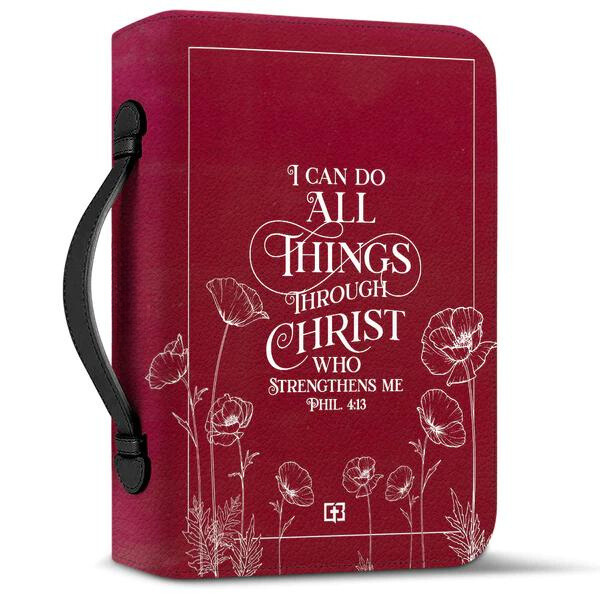 I Can Do All Things - Red Flower Bible Cover