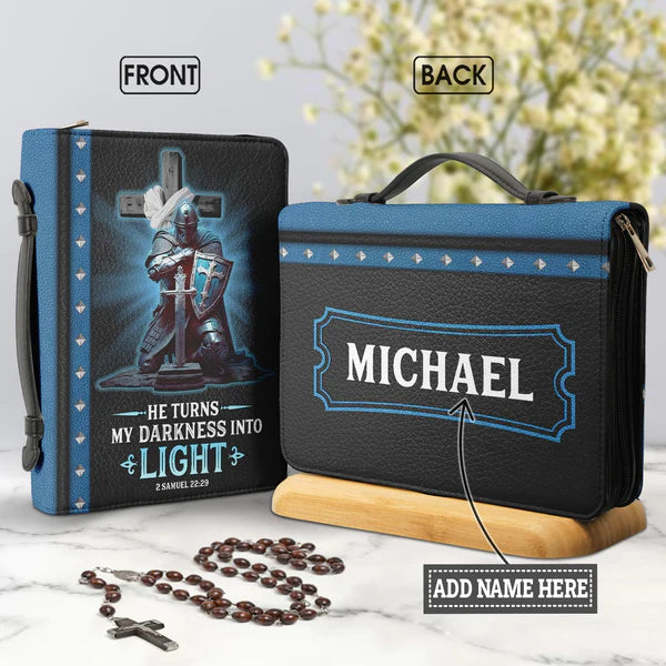 He Turns My Darkness Into Light Bible Cover