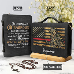 Firefighter Be Strong And Courageous Bible Cover