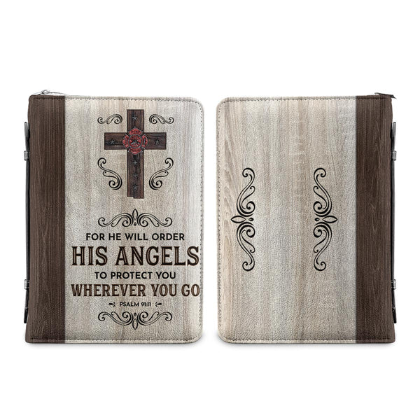 Firefighter For He Will Order His Angels Bible Cover