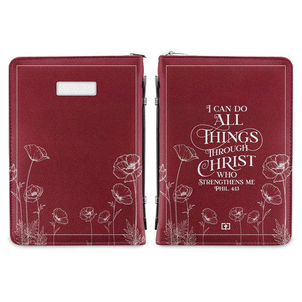 I Can Do All Things - Red Flower Bible Cover