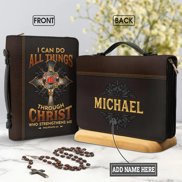 Firefighter I Can Do All Things Bible Cover