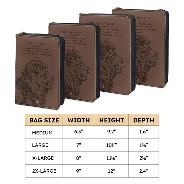 Man Of God - Brown Lion Fight Bible Cover