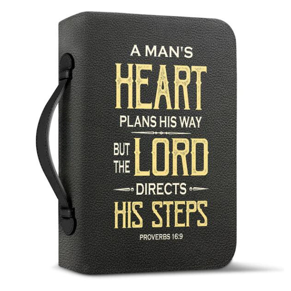 A Man's Heart Plans His Way Proverbs 16:9 Bible Cover