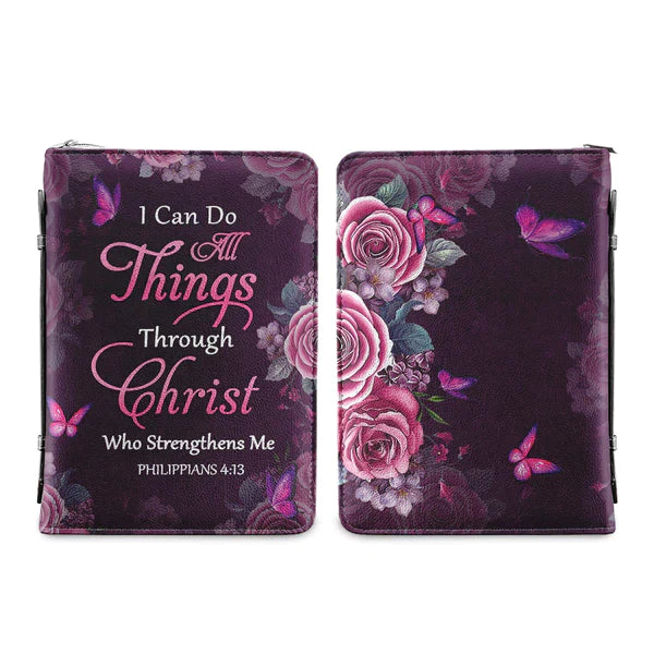 I Can Do All Things Through Christ Who Strengthens Me Purple Bible Cover